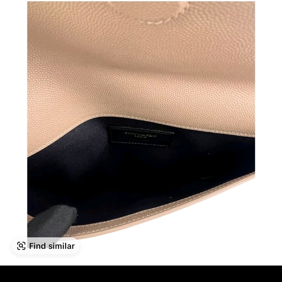 Yves Saint Laurent Beige Clutch with Gold Logo - Picture 4 of 4